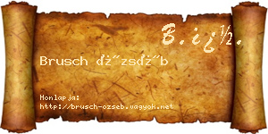 Brusch Özséb névjegykártya